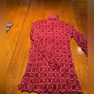 Polyester Red top with white pattern